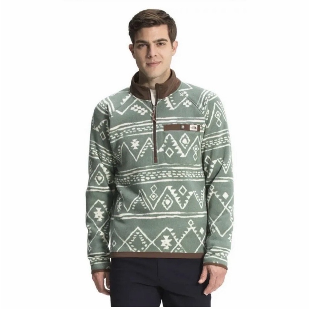 The North Face Printed Gordon Lyons Quarter Zip Fleece Pullover Size XL
